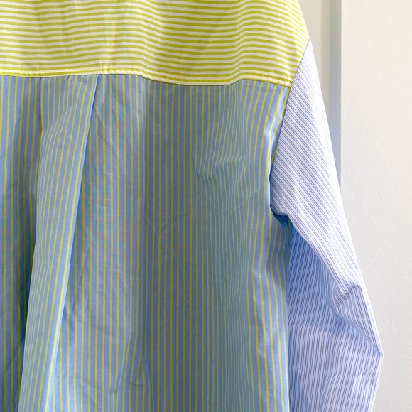 Zara Blue and Green Striped Button Down Shirt - Picture 5 of 5
